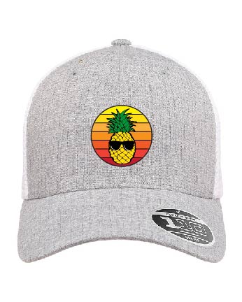 Flexfit Adult 110 Adjustable Mesh Cap - Hthr Grey/ White